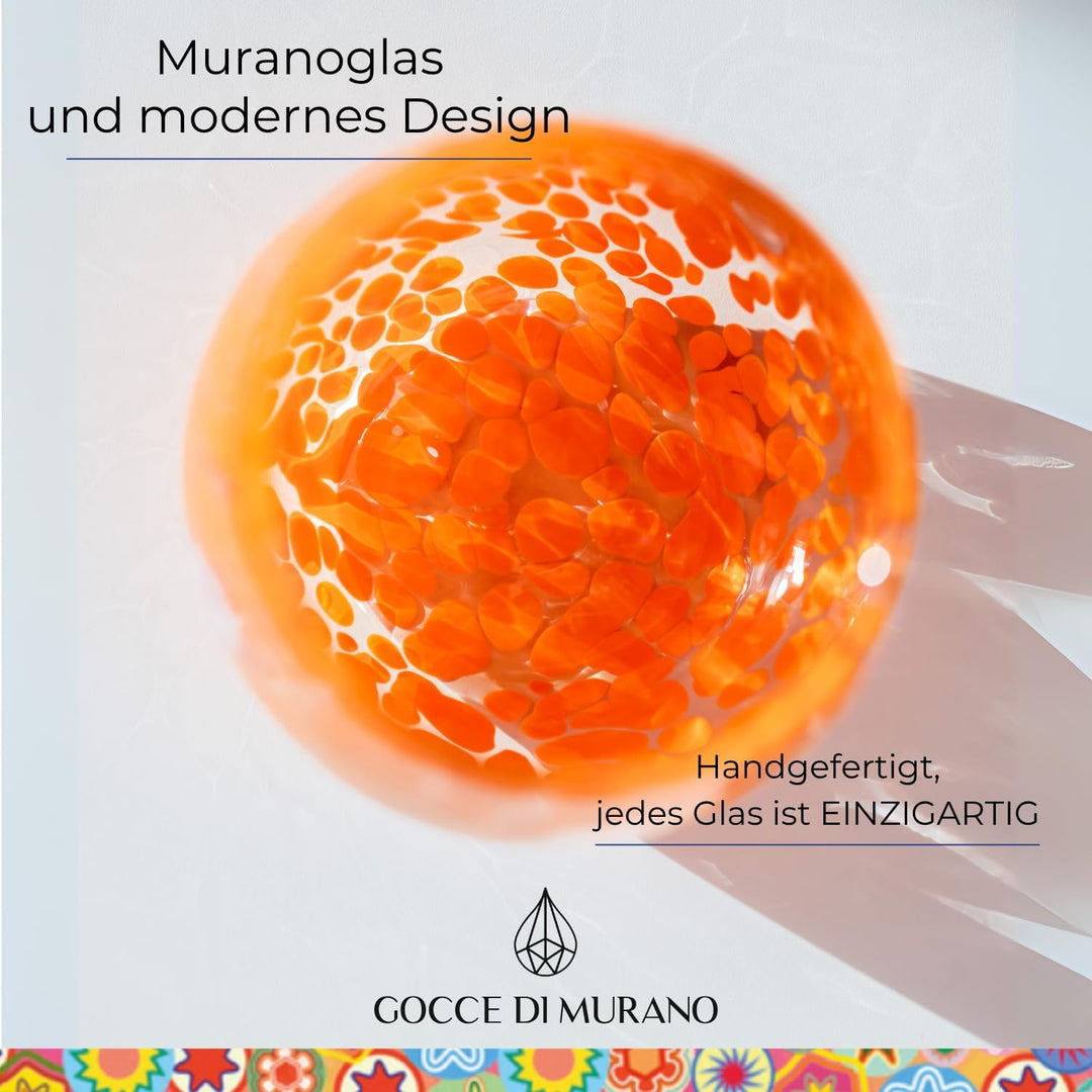 Gocce di Murano Set mit 6 Regenbogen-Gläsern, Muranoglas, mundgeblasen 240 ml, Handarbeit, bunt, 6 S
