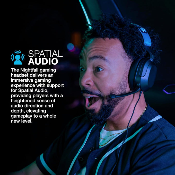 JLab Nightfall Over-Ear-Gaming-Headset mit Mikrofon für PC/Xbox/PS5/PS4/Nintendo Switch – 50-mm-Tre