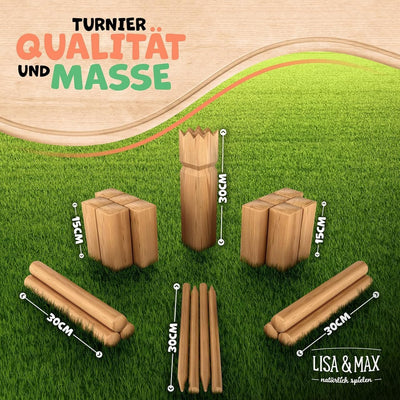 Wikinger Kubb Spiel Test SEHR GUT aus robustem Premium FSC Buchen Holz - Schweden Schach Made in EU