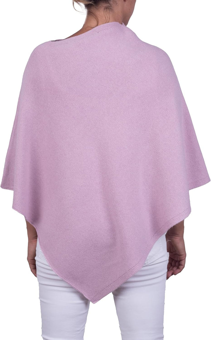 Kaschmirmischung Poncho Frau Made in Italy Merinowolle Kaschmir Schwarz Beige Weiss Blau Grau Strick