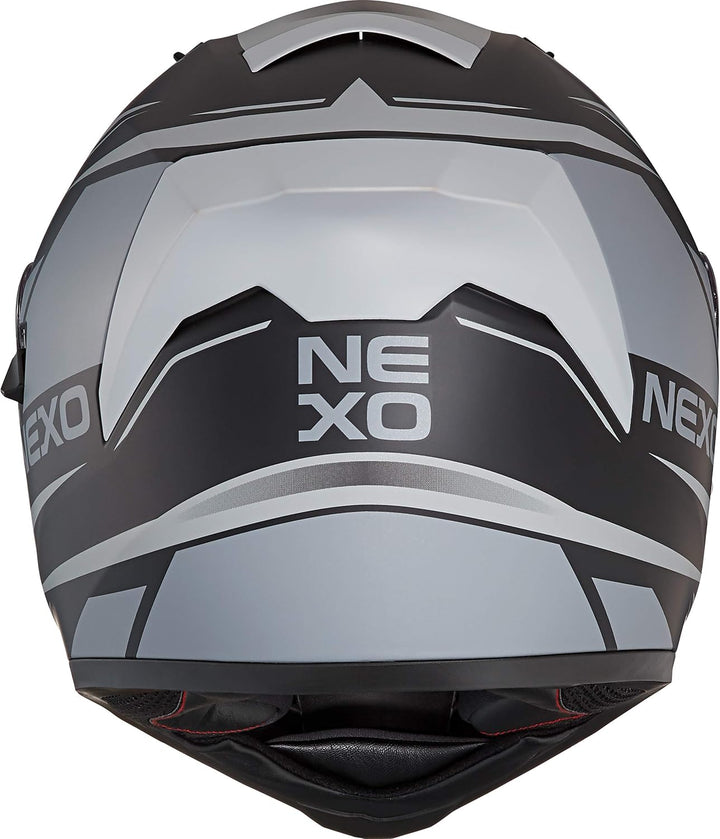 Nexo Integralhelm Sport II - Kratzfeste Visierung - Thermoplast - Belüftung Grau XL, Grau XL