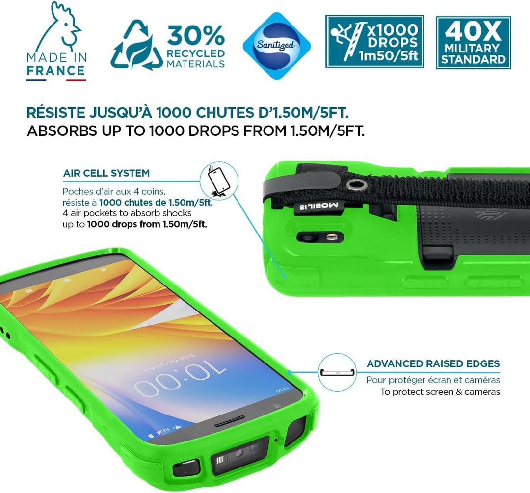 Mobilis Schutzhülle für Zebra TC22 TC27 mit Anti-Sturz-Handschlaufe & Stifthalter, Etui in Militärqu