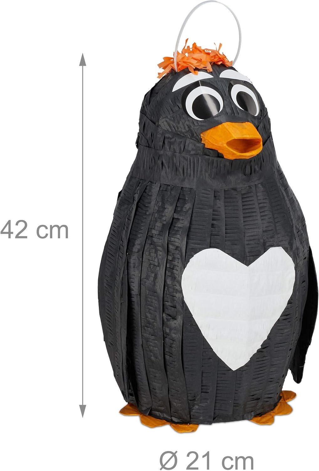2 x Pinata Pinguin, zum Aufhängen, Kinder &amp; Erwachsene, Geburtstag, Piñata zum Befüllen, HxBxT 42 x