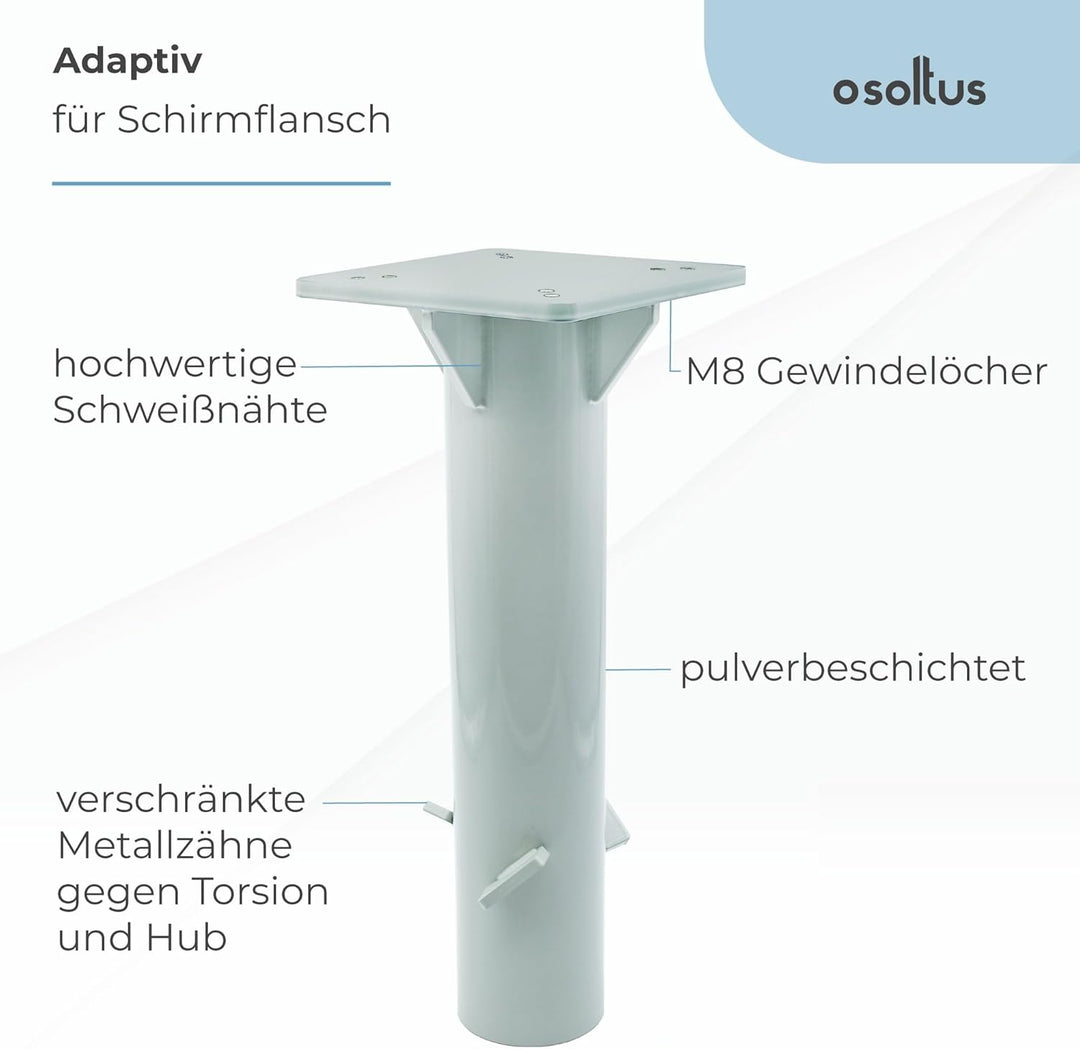 osoltus Universal Bodenhülse Bodenplatte zum Einbetonieren für Ampelschirm Sonnenschirme Sonnenschir