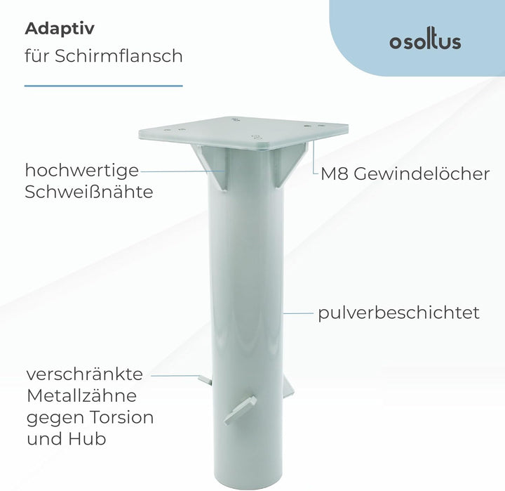 osoltus Universal Bodenhülse Bodenplatte zum Einbetonieren für Ampelschirm Sonnenschirme Sonnenschir