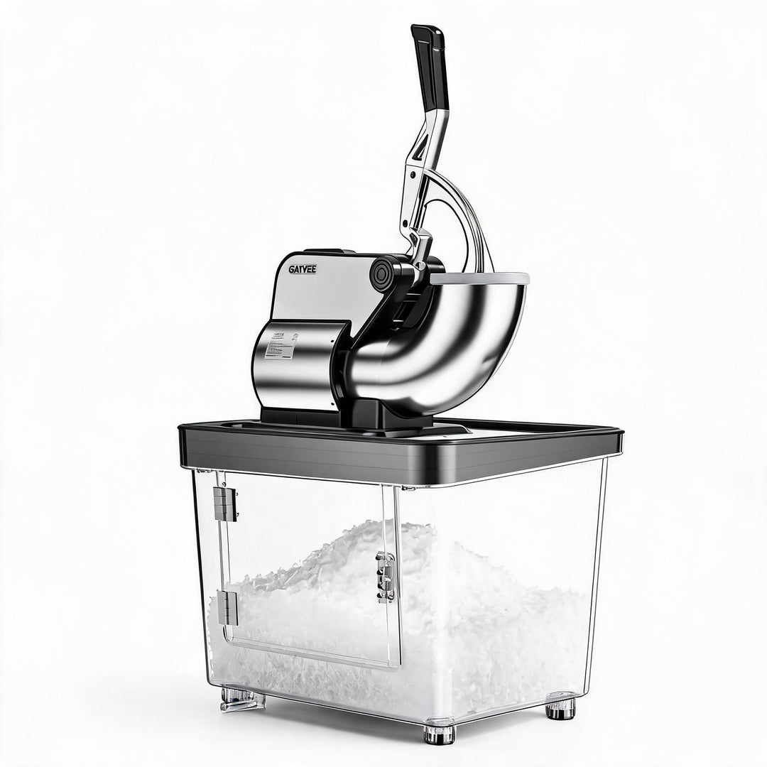 Garvee Professionelle Eiscrusher Maschine – 300W Motor, doppelte Edelstahlklinge, 50L Behälter, 300k