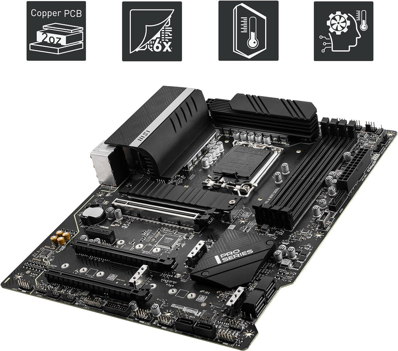 MSI PRO Z690-A WIFI DDR4 Mainboard ATX, unterstützt Intel Prozessoren 12. Generation, LGA 1700 - 14