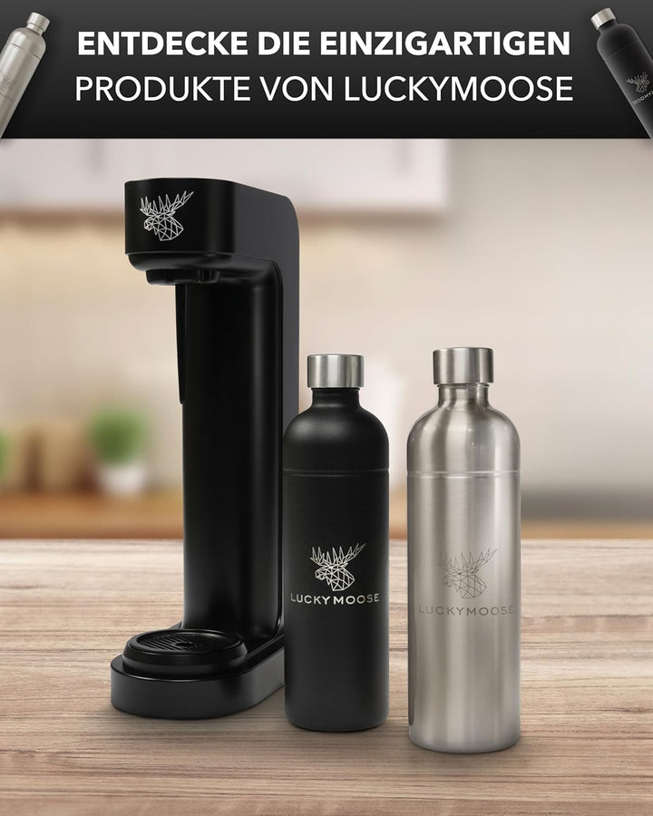 Luckymoose® 2er-Set Flasche für Aarke Carbonator 3, Philips GoZero & Brita sodaOne Wassersprudler -