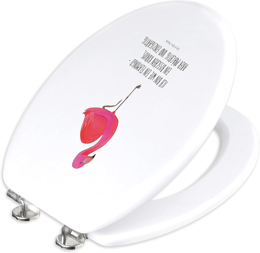 Mr. & Mrs. Panda Motiv WC Sitz Flamingo classic - Geschenk, WC-Sitz, einzigartig, Freundinnen, Ausse