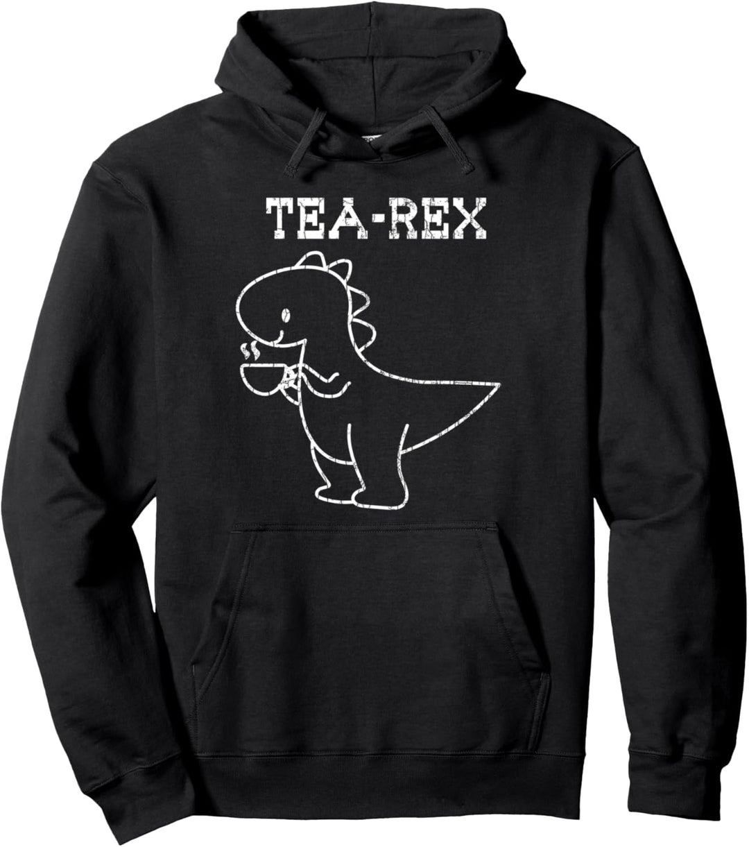 Tea-rex Funny Drinker Graphic Pullover Hoodie