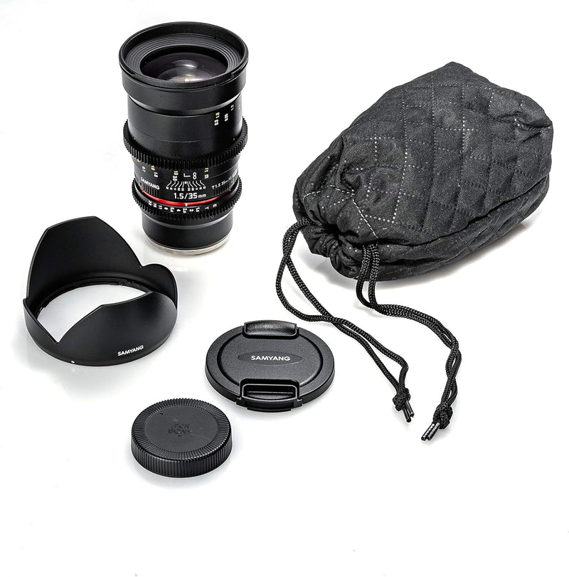 Samyang 7811 35/1,5 Objektiv Video DSLR II Sony E manueller Fokus Videoobjektiv 0,8 Zahnkranz Gear,