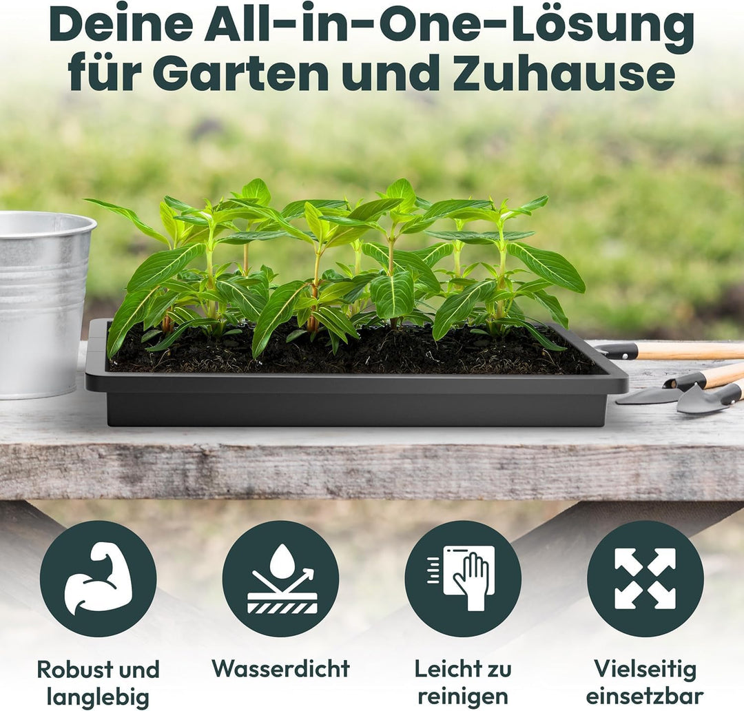 UDOPEA Profi Kunststoff Wanne flach (60 x 40 x 6,5 cm) - Pflanzschale, Wasserwanne ohne Bodenlöcher