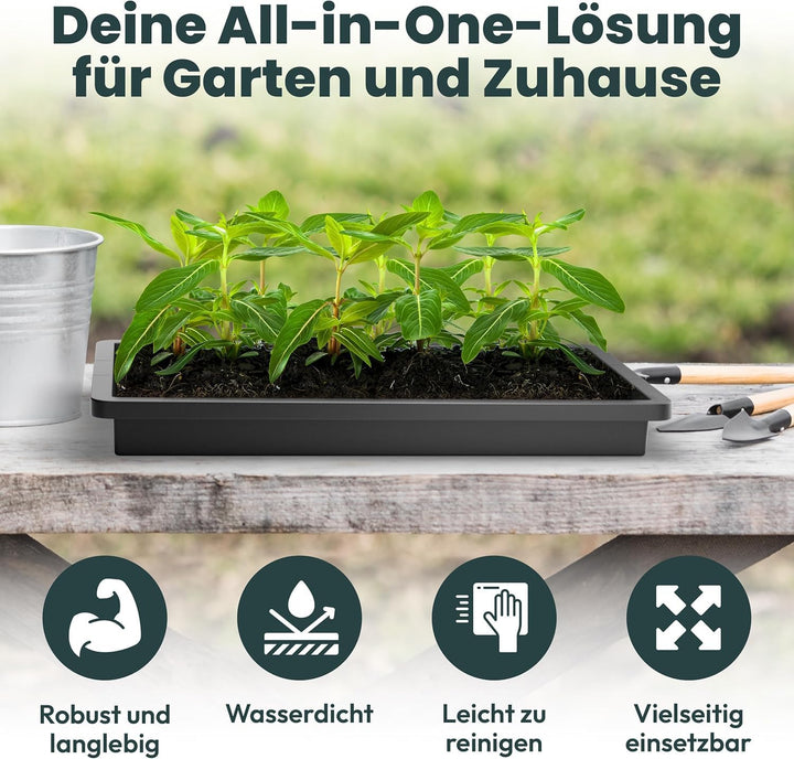 UDOPEA Profi Kunststoff Wanne flach (60 x 40 x 6,5 cm) - Pflanzschale, Wasserwanne ohne Bodenlöcher