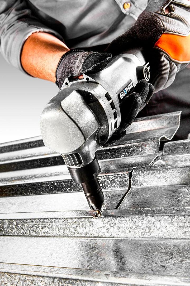 Nożyce do cięcia blachy Graphite 59G401 500W do przecinania blachy prostej falistej i trapezowej 59G
