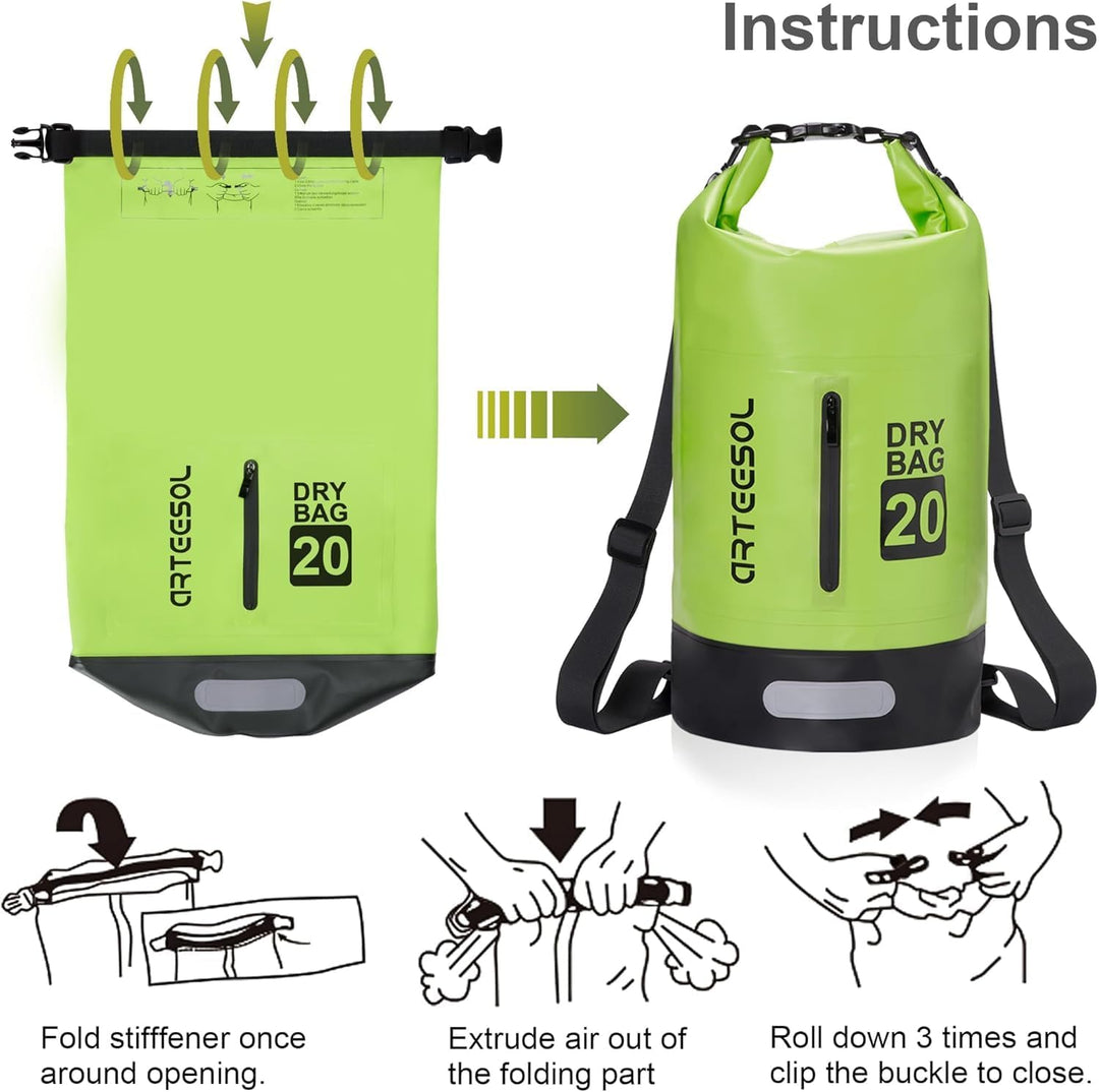 Dry Bag - 5L 10L 20L 30L Waterproof trockener Beutel/Sack wasserdichte Tasche mit Langem justierbare