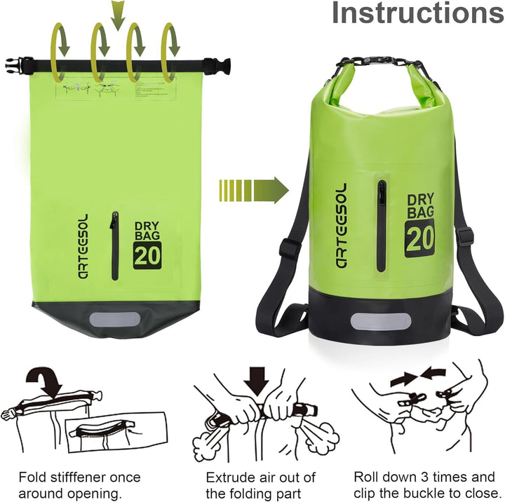 Dry Bag - 5L 10L 20L 30L Waterproof trockener Beutel/Sack wasserdichte Tasche mit Langem justierbare