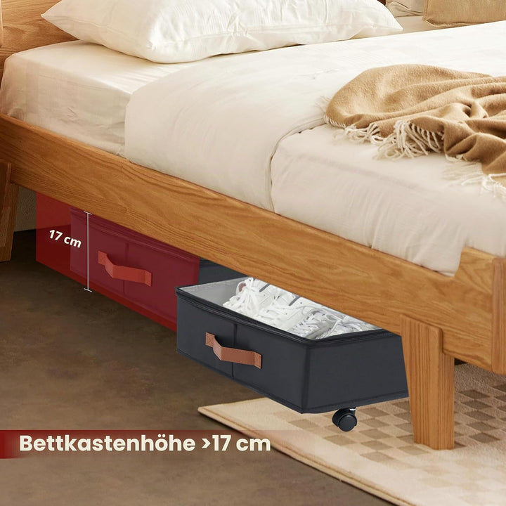 KitHreo Unterbettkommode mit Rollen, 2 Stück Unterbett-Aufbewahrungsbehälter, rollender Unterbett-Or