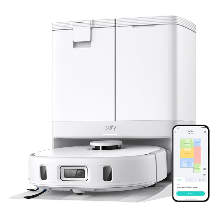 eufy Saug- und Wischroboter X10 Pro Omni, All-in-One, Weiss | Aktive Hindernisvermeidung, 8.000Pa, A