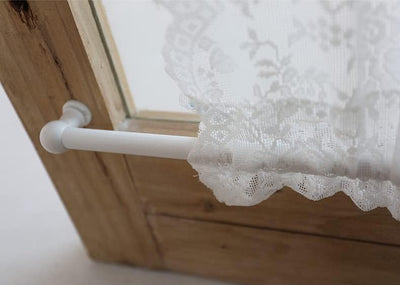 Devola Scheibengardine Lang Balkontür Vorhang Transparent mit Spitze Türgardine mit stangendurchzug