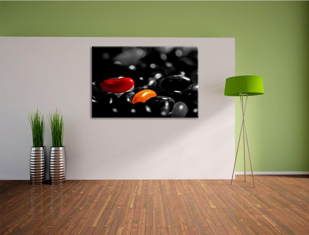 Dark leckere kleine Süssigkeiten schwarz/weiss Deluxe Format: 100x70 cm auf Leinwand, XXL riesige Bi