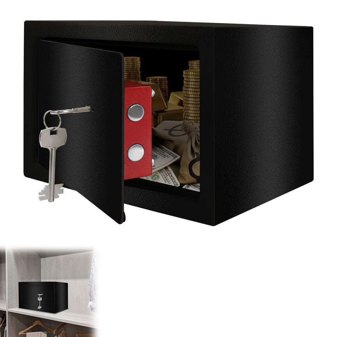 Möbeltresor Tresor Safe L-31x20x20cm mit 2 Schlüssel-Schloss & Befestigungsschrauben Boden-Wandtreso