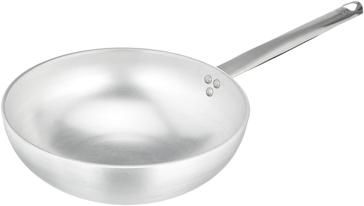 Pentole Agnelli ALMR1111W28 Wok, Radiant mit Boden aus Aluminium, 28 cm, Metall, Silber/schwarz, 28