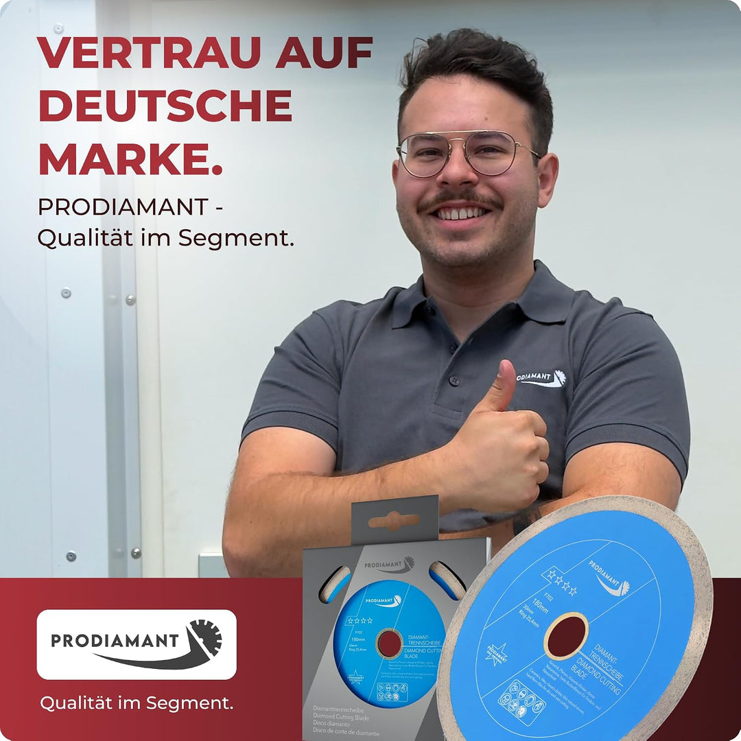 PRODIAMANT Profi Diamant-Trennscheibe PRORIM 180 mm x 30/25,4 mm kein ausbrechen bei glasierten Flie