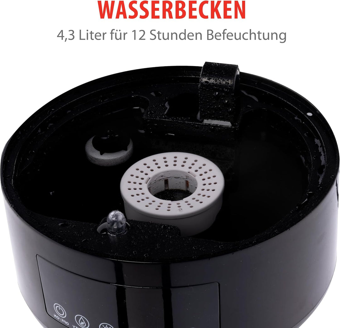 Alpina Luftbefeuchter - 4.3L - Ultrasonic Nebel - mit Timer - Aromatherapien - Nachtlicht - Fernbedi