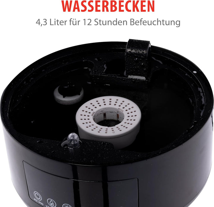Alpina Luftbefeuchter - 4.3L - Ultrasonic Nebel - mit Timer - Aromatherapien - Nachtlicht - Fernbedi
