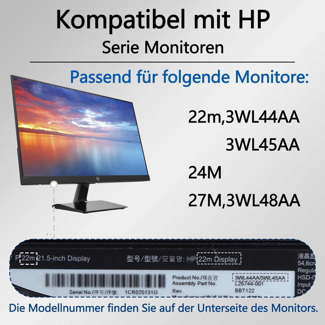 27M VESA-Halterungsadapter kompatibel mit HP Pavilion 22", 24", 27" Monitorarm/Halterung VESA-Bügela