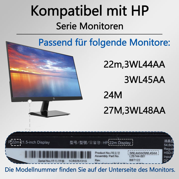 27M VESA-Halterungsadapter kompatibel mit HP Pavilion 22", 24", 27" Monitorarm/Halterung VESA-Bügela