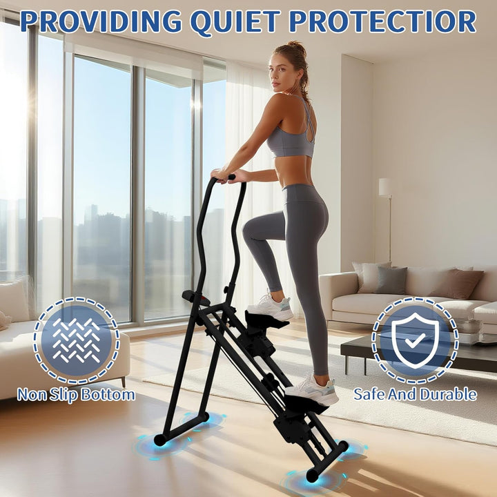 Stair Stepper für Home Gym Übung, Compact Folding Cardio Übung Climber, Verstellbare Lenker & Pedale