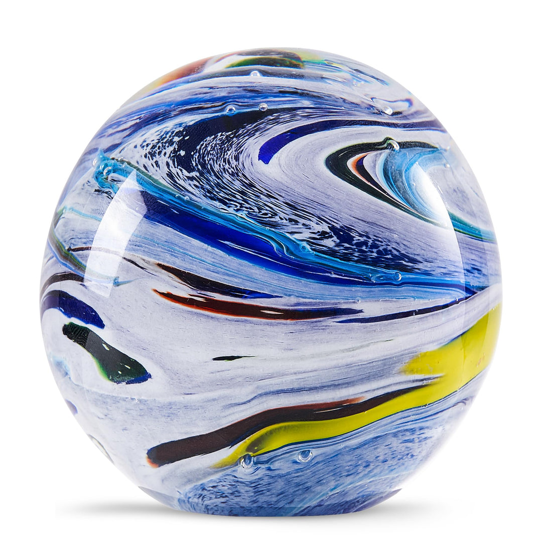 Handgeblasene Glasfiguren, Kugel, Planet, Briefbeschwerer für Geburtstagsgeschenk (weisser Stern) We