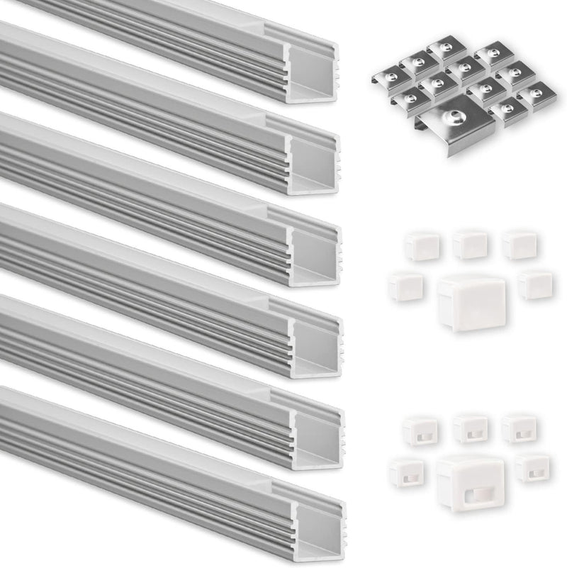 INNOVATE LED Profil silber 6 x 1m - Aluminium Profil - Aluprofil für LED-Strip - Profil für LED-Stre