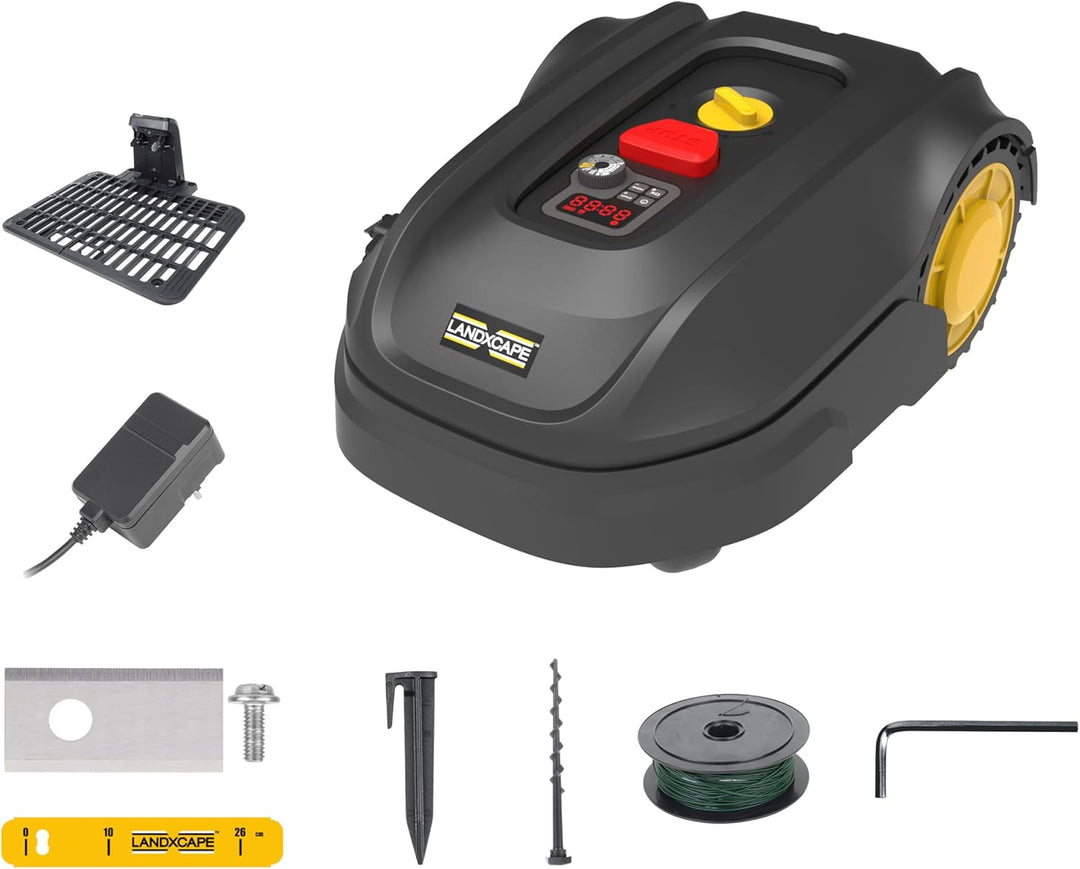 LANDXCAPE 18V (20V MAX) 300 m² Rasenmähroboter LX850, 3-Klingen-Mulch-/Schneidesystem, leise und zuv