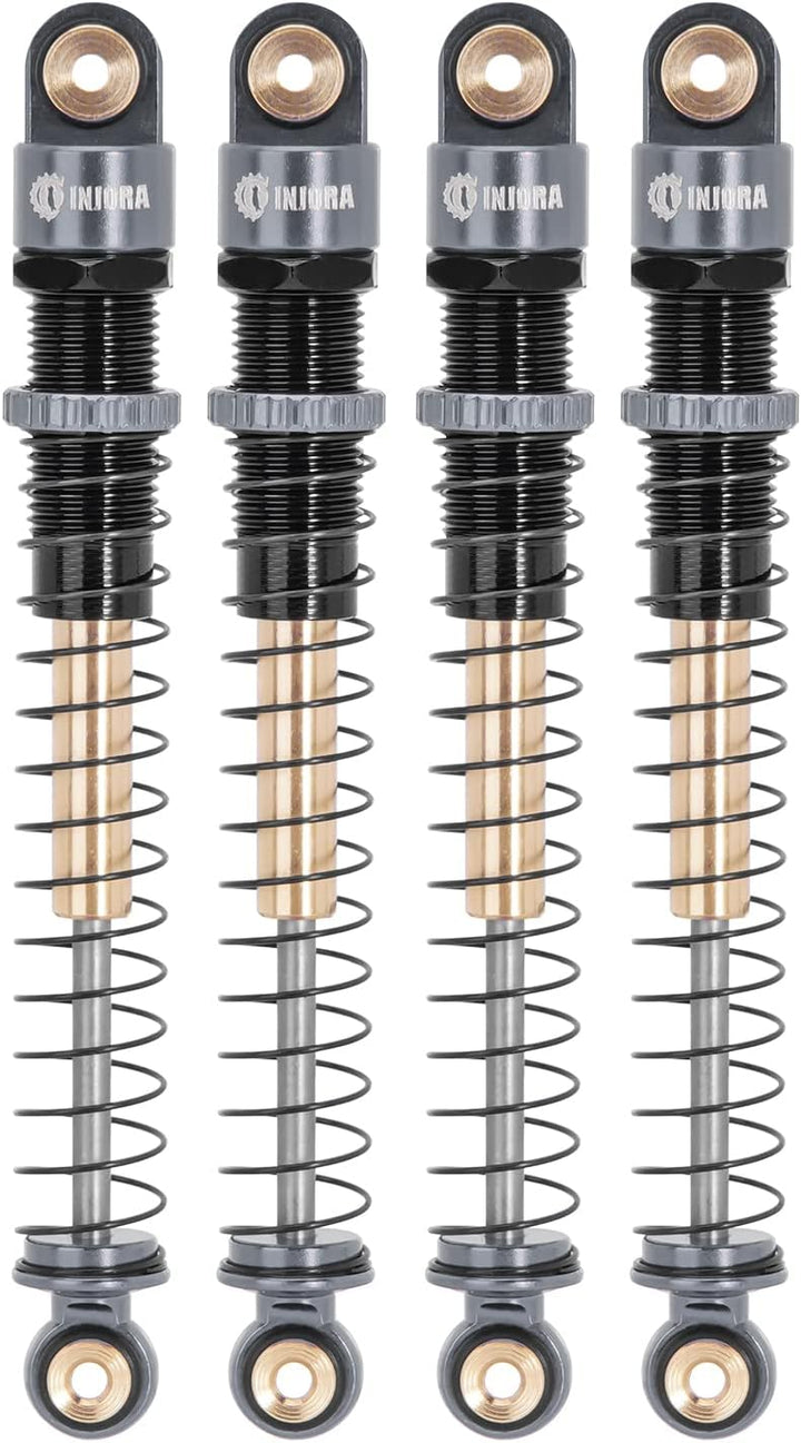 INJORA 51mm Stossdämpfer-Doppellauf Dämpfer mit Langem Federweg für Axial AX24 SCX24 Upgrade 1/24 RC