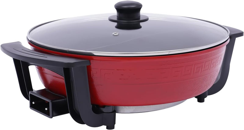 Hot Pot 1300W 220V, Elektrisch Hotpot 6L Twin Kochtopf Feuertopf Suppentopf mit Deckel, 2 Kammern Ho