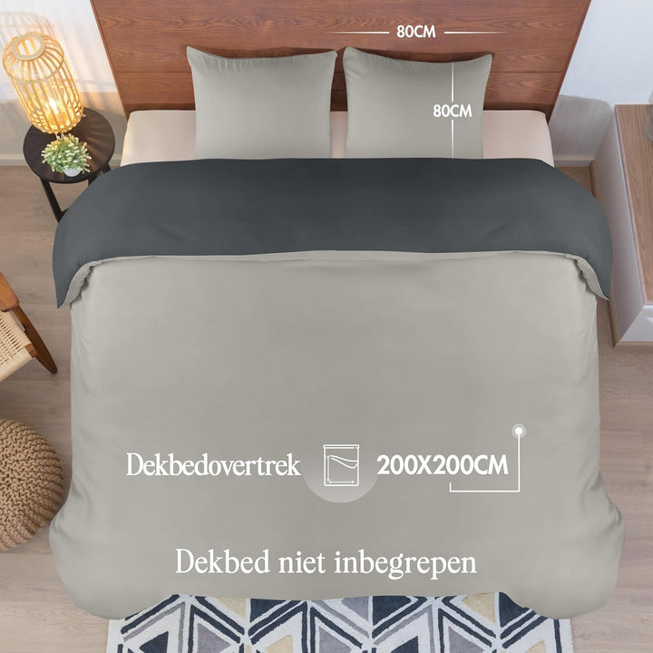 Utopia Bedding Bettwäsche 220x240 Set - Mikrofaser Bettbezug 240x220 cm + 2 Kissenbezüge 65x65 cm -