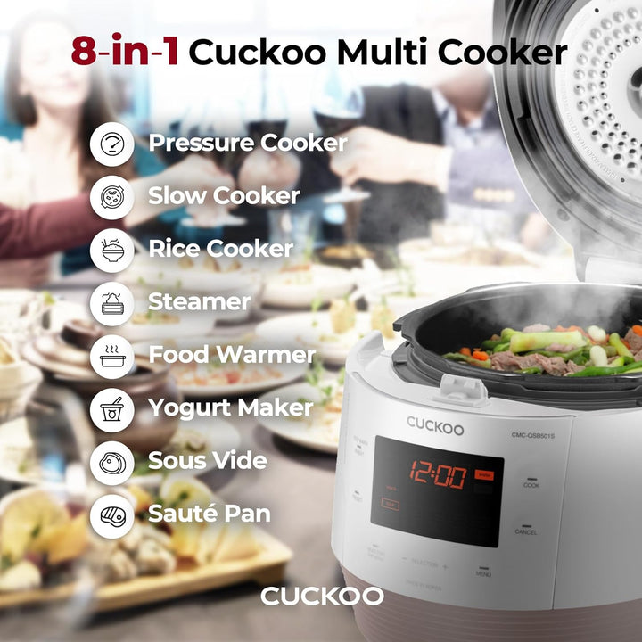 CUCKOO CMC-QSB501S ICOOK Q5 Premium Dampfdruck Multikocher 4750ml | 8in1 Multifunktionsgerät | Sprac