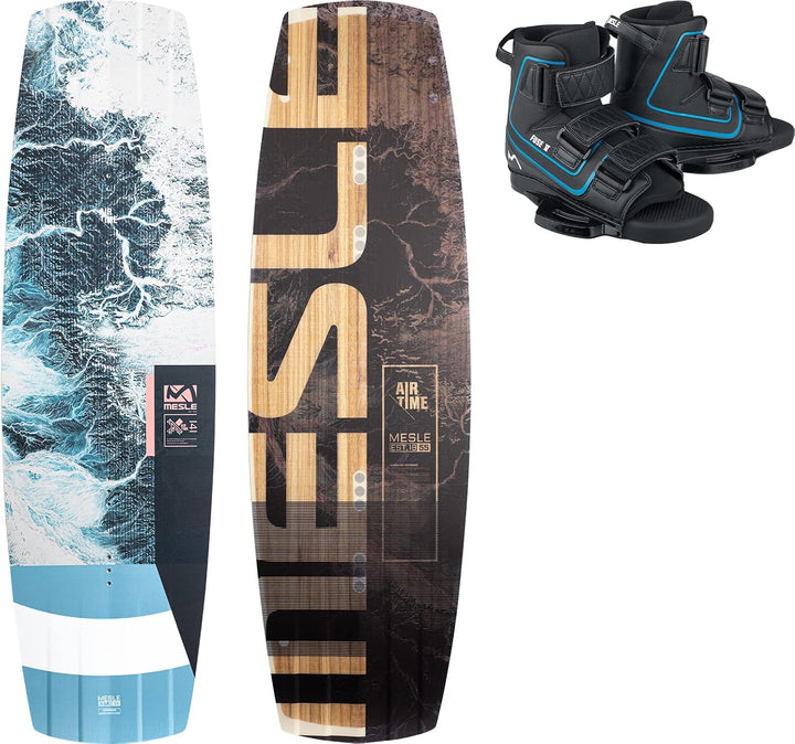 Mesle Wakeboard Set Airtime mit Fuse Bindung, Seilbahn Flex Board für Obstacles 141.0 Zentimeter L-X