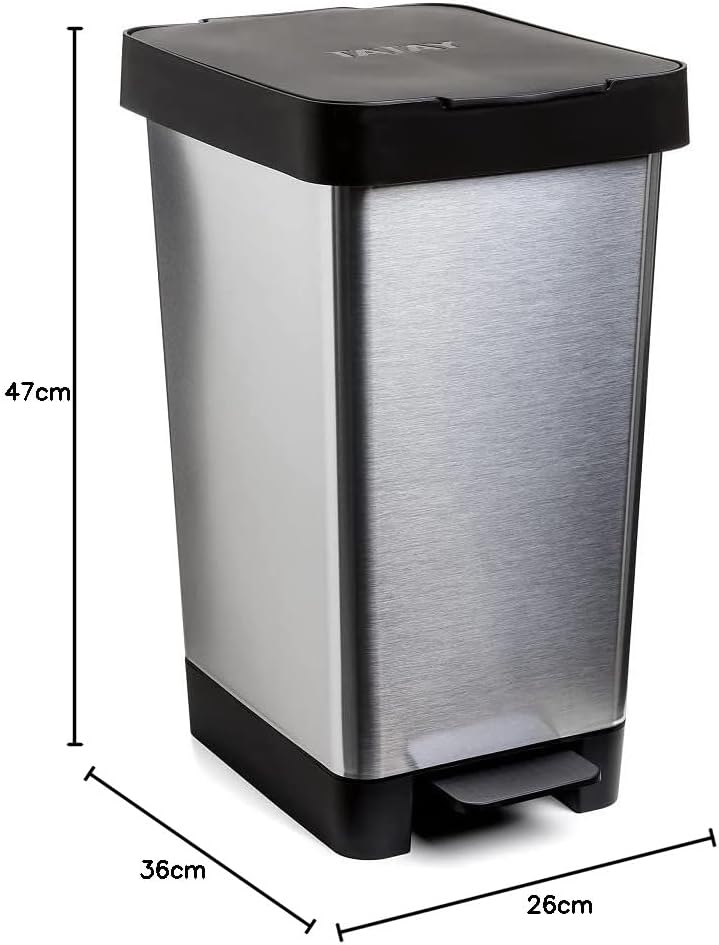 TATAY Smart Deco 25L Mülleimer mit Pedal | Kompaktes und funktionales Design | Für Innen und Aussen