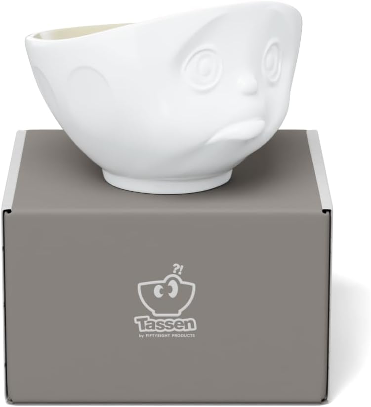 FIFTYEIGHT PRODUCTS / Tassen / Schale „Schmollend“ (Porzellan, 500ml, weiss, Innen Sand, Made in Ger