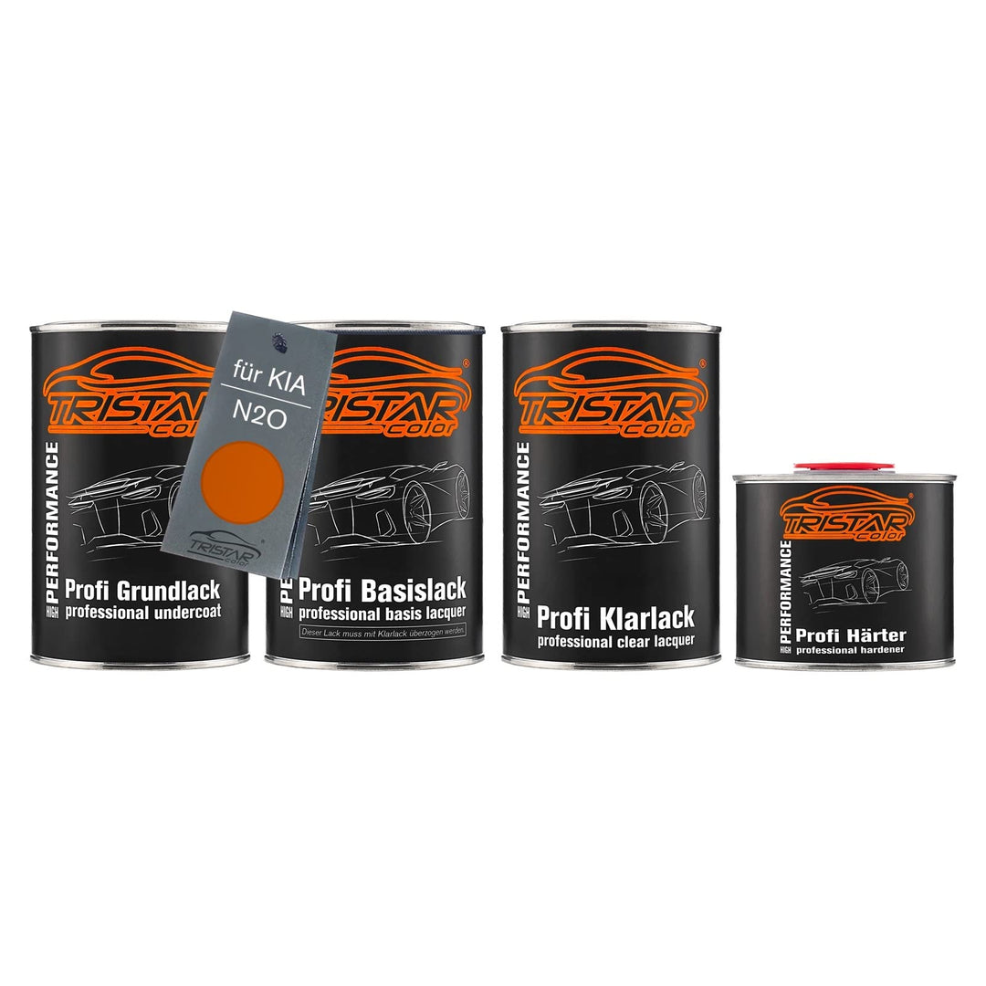 TRISTARcolor Autolack Set Dose spritzfertig für KIA N2O Neon Orange Grundlack + Basislack + 2K Klarl