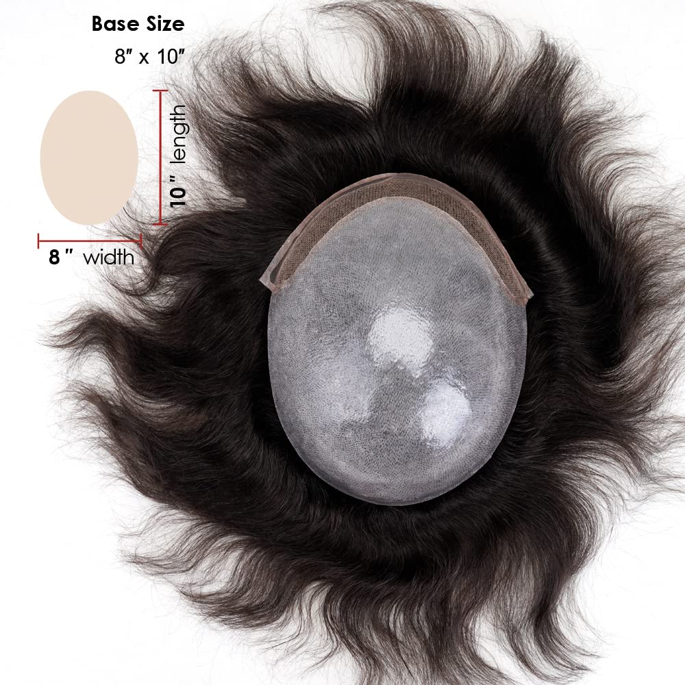 Lordhair Perücke Männer,Realität Toupet, 0,08 mm Dünne Leder Basis 20 * 25 CM Leichtes Haarersatzsys