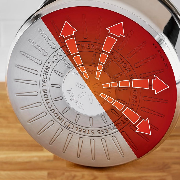 Tefal Ingenio Preference On Kochgeschirr, 3-teilig, Edelstahl, Induktion, stapelbar, platzsparend, T