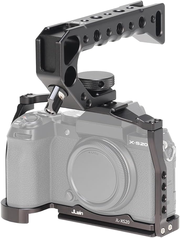 Hersmay Fuji XS20 Kamerakäfig mit Tragegriff, Aluminium Vollkäfig für FUJIFILM X-S20 Zubehör mit Sch