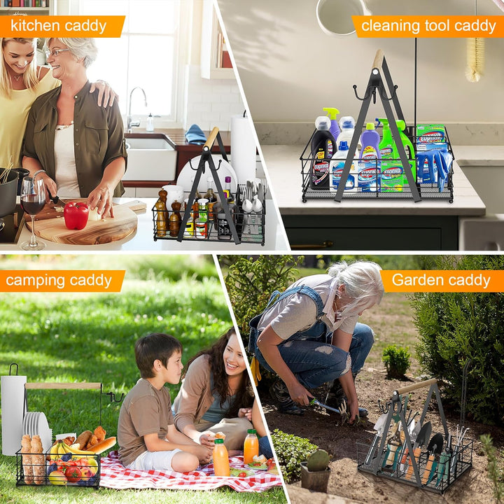 Grill-Caddy mit Papierhandtuchhalter, Grill-Caddy, Camping-Caddy für Teller und Utensilien, Picknick