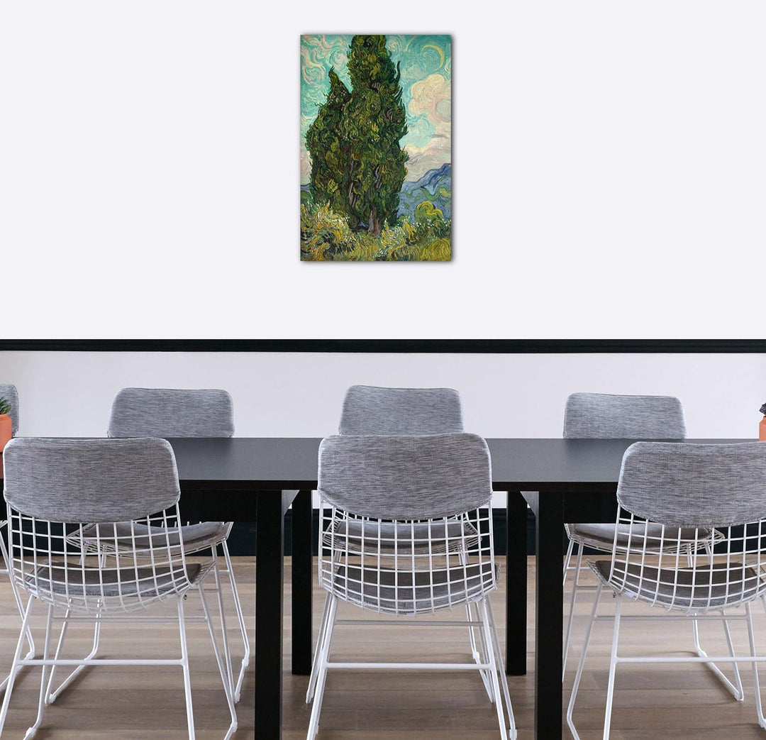 Printed Paintings Leinwand (60x80cm): Vincent Van Gogh - Zypressen 60x80 cm, 60x80 cm