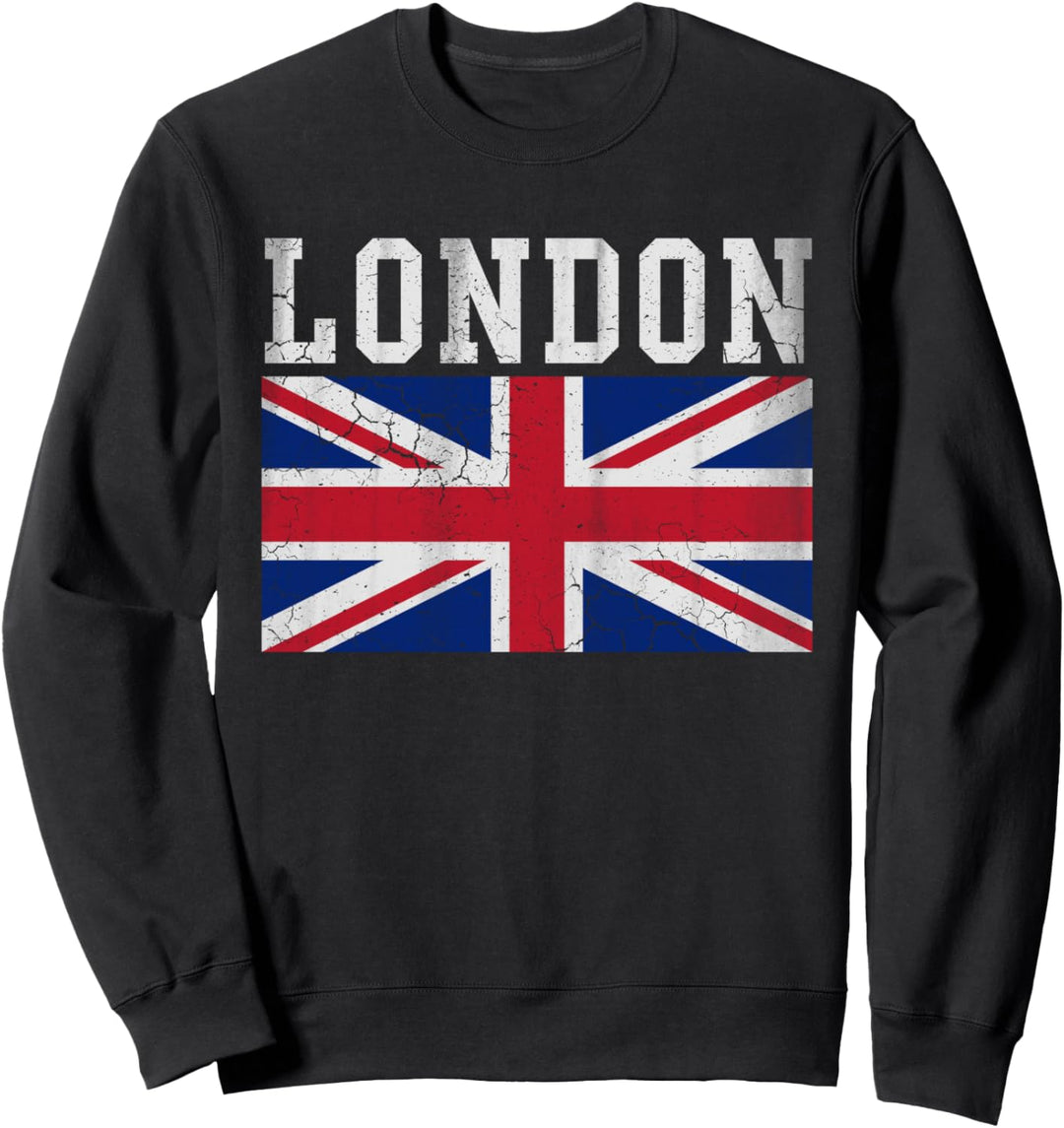 Vintage-Stil, London, England, Union Jack, EU, Londoner Sweatshirt