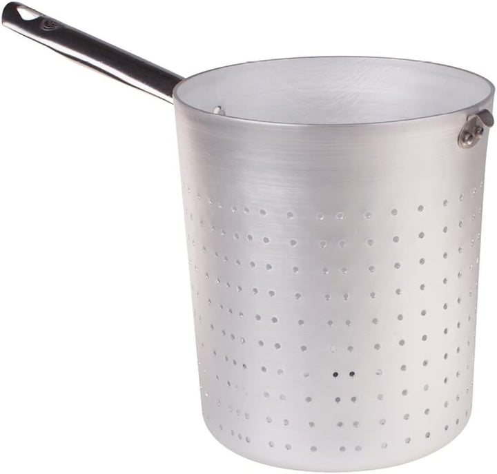 Pentole Agnelli Nudelsieb/scaldapasta Zylindrische aus Aluminium mit Griff aus Edelstahl, Silber 20